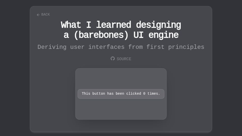 Screenshot of madebymohammed.com: What I learned designing a barebones UI engine