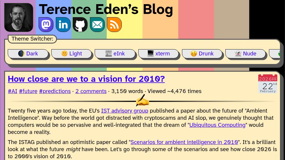 Screenshot of shkspr.mobi: How close are we to a vision for 2010?