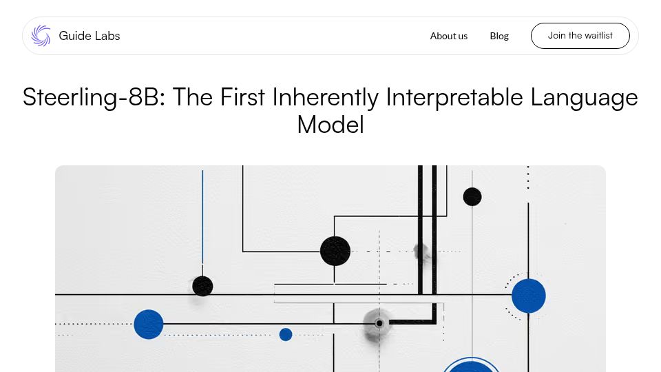 Screenshot of guidelabs.ai: Show HN: Steerling-8B, a language model that can explain any token it generates
