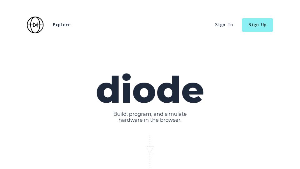 Screenshot of withdiode.com: Diode – Build, program, and simulate hardware