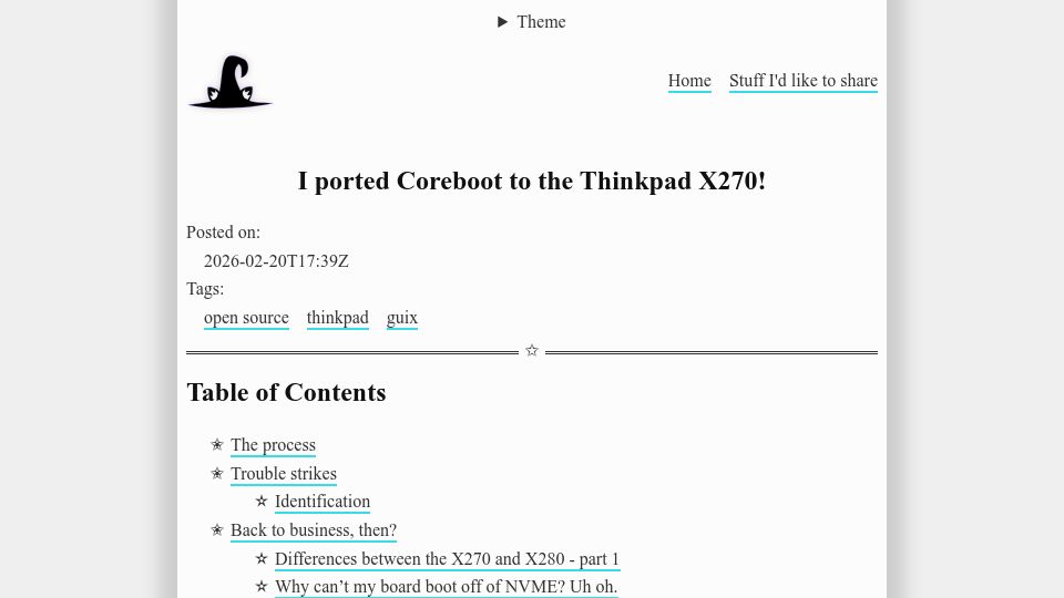 Screenshot of dork.dev: I Ported Coreboot to the ThinkPad X270