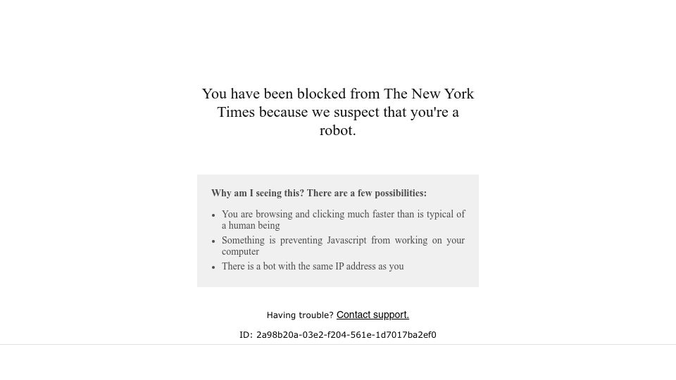 Screenshot of nytimes.com: IRS Tactics Against Meta Open a New Front in the Corporate Tax Fight