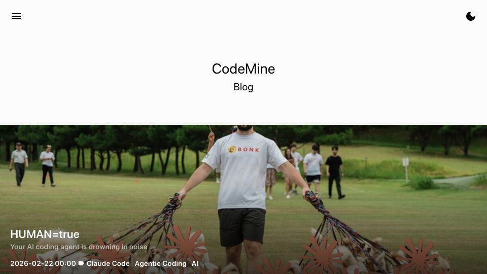 Screenshot of blog.codemine.be: LLM=True