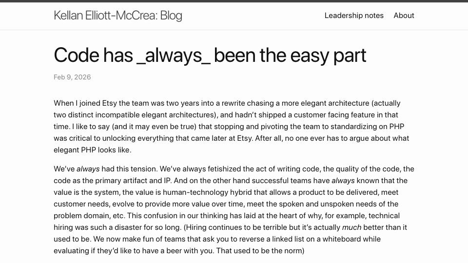 Screenshot of laughingmeme.org: Code has always been the easy part