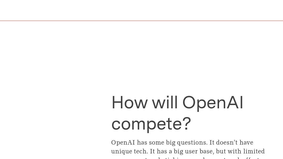 Screenshot of ben-evans.com: How will OpenAI compete?