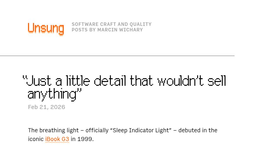 Screenshot of unsung.aresluna.org: "Just a little detail that wouldn't sell anything"