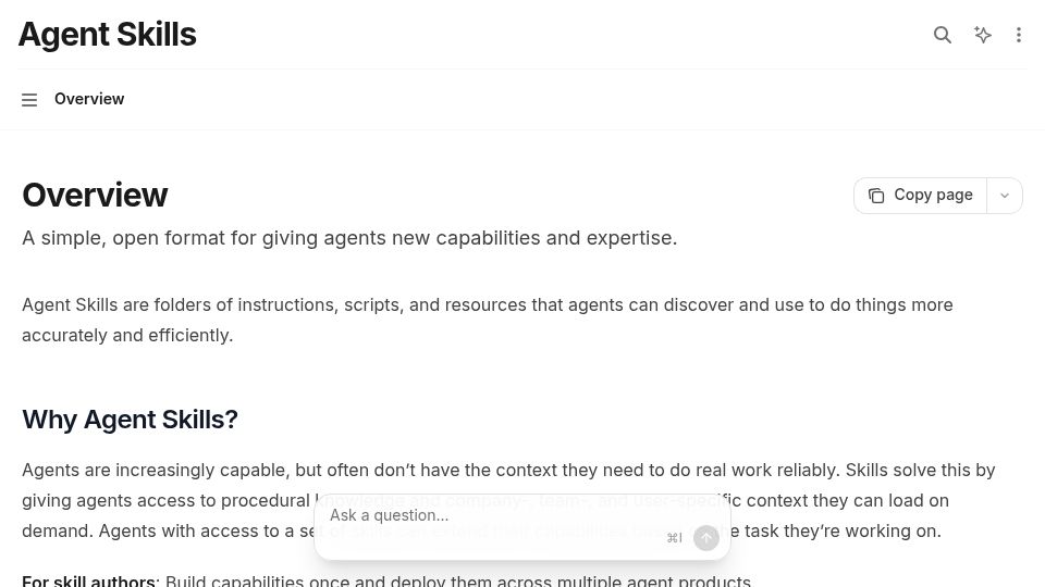 Screenshot of agentskills.io: Agent Skills