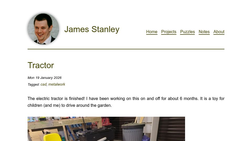 Screenshot of incoherency.co.uk: Tractor