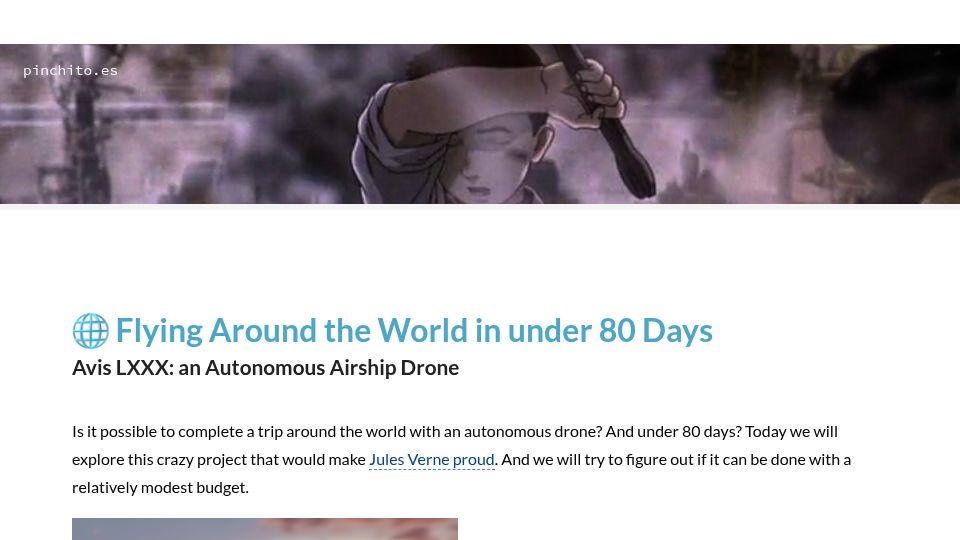 Screenshot of pinchito.es: Flying Around the World in under 80 Days