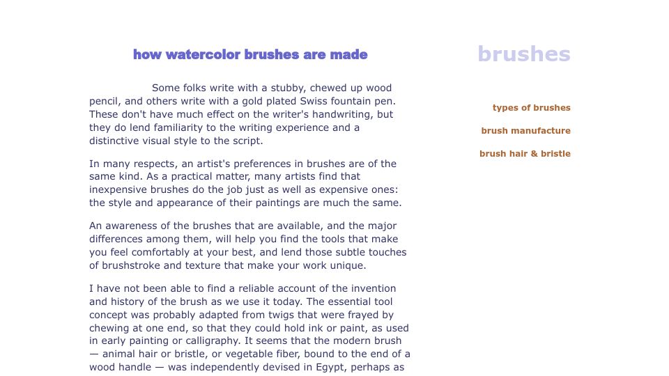 Screenshot of handprint.com: How watercolor brushes are made (2015)