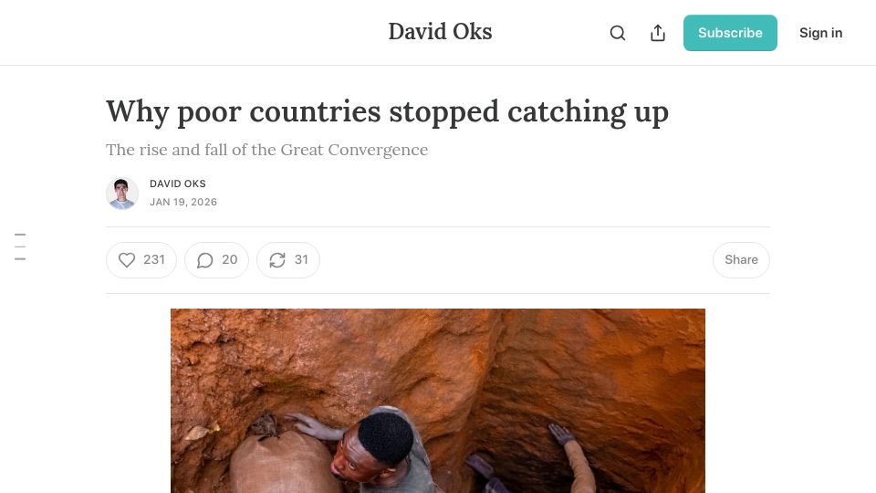 Screenshot of davidoks.blog: Why poor countries stopped catching up