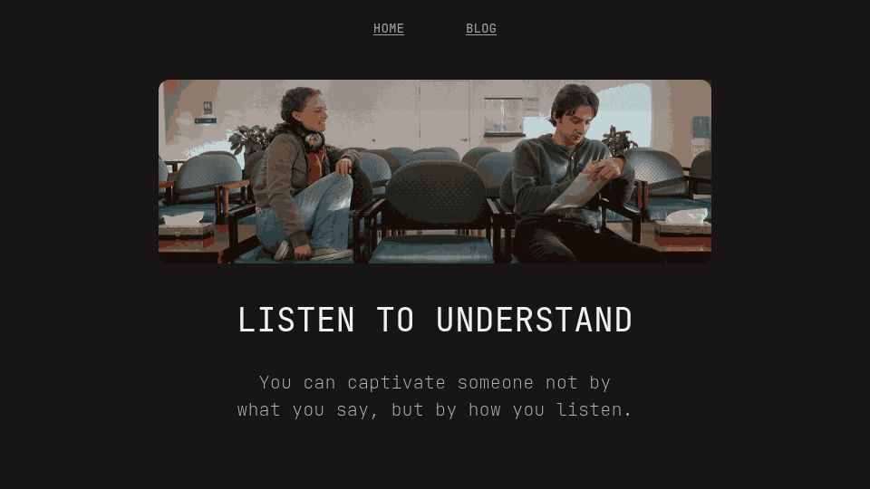 Screenshot of talk.bradwoods.io: Listen to Understand