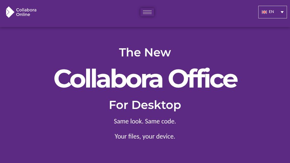 Screenshot of collaboraonline.com: The New Collabora Office for Desktop