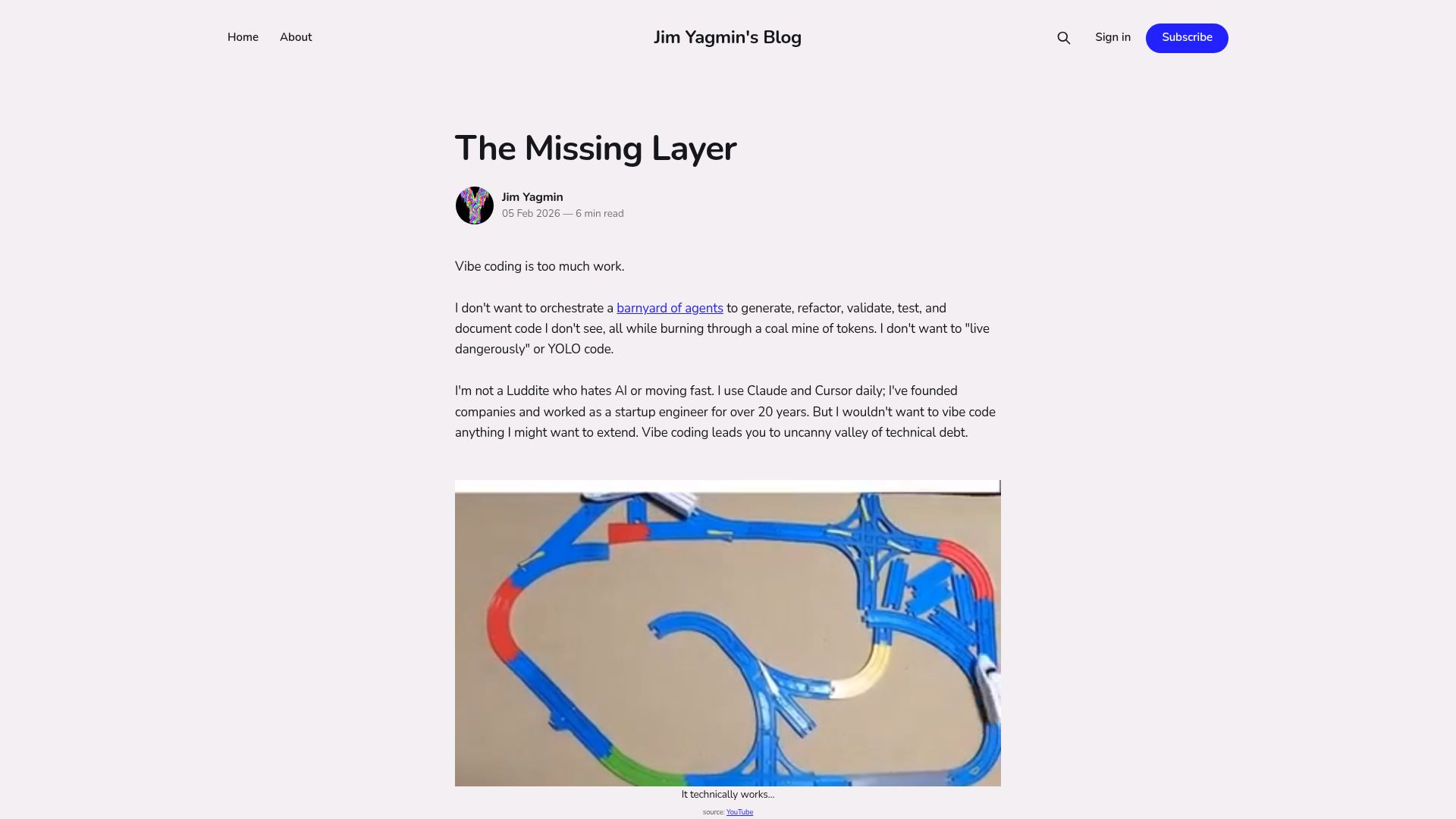 Screenshot of yagmin.com: The Missing Layer
