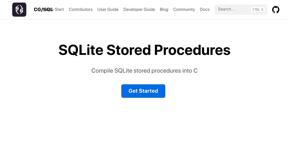 Screenshot of ricomariani.github.io: CG/SQL – SQL dialect compiler to C for sqlite3 mimicking stored procedures