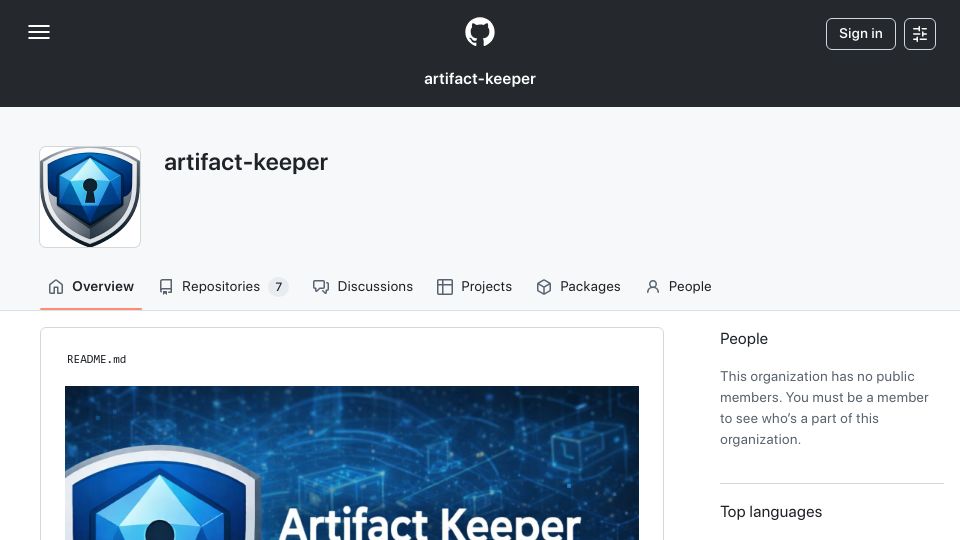 Screenshot of github.com: Show HN: Artifact Keeper – Open-Source Artifactory/Nexus Alternative in Rust