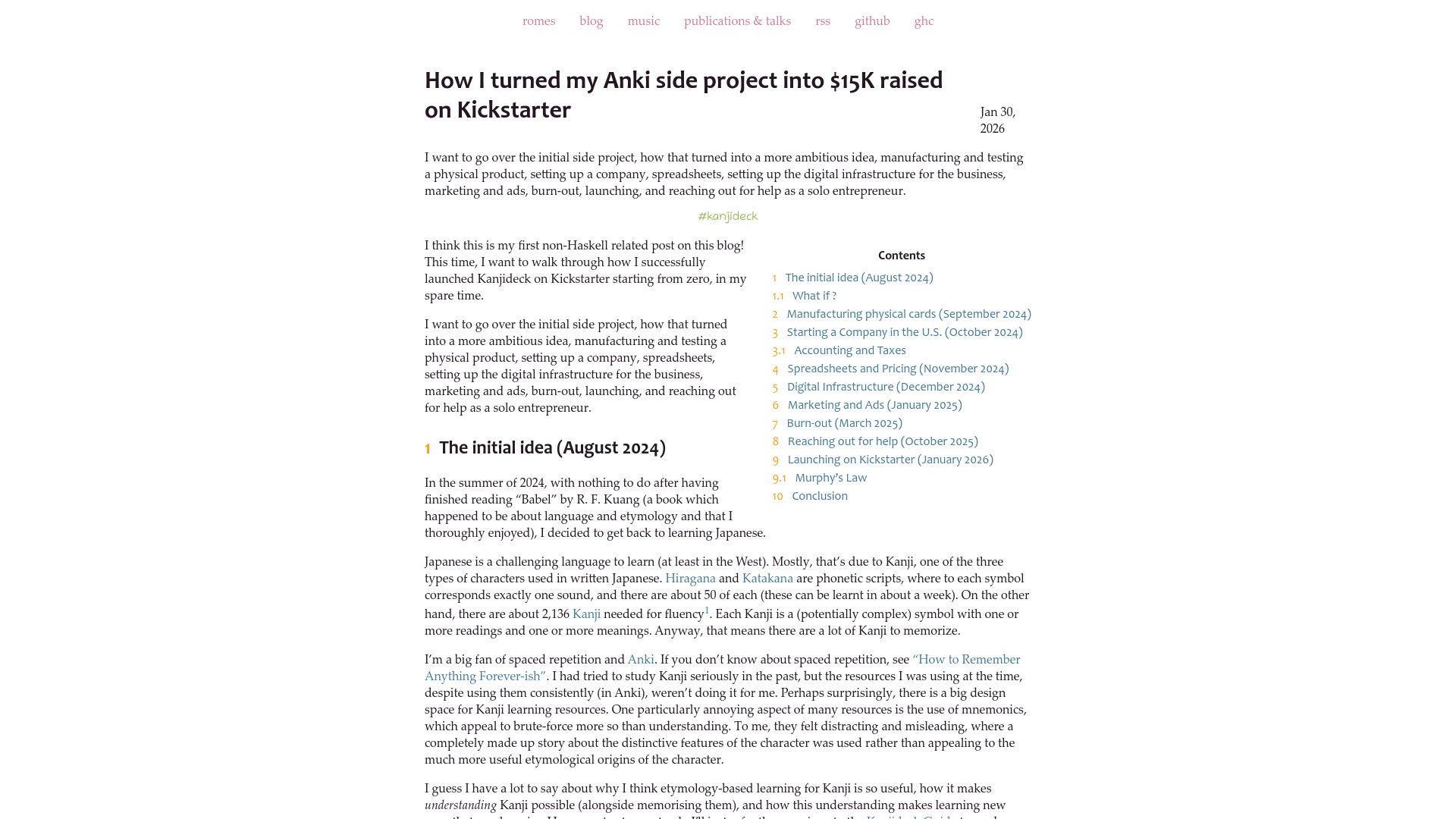 Screenshot of alt-romes.github.io: Launching My Side Project as a Solo Dev: The Walkthrough