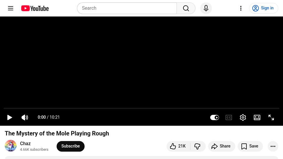 Screenshot of youtube.com: The mystery of the mole playing rough (2019) [video]