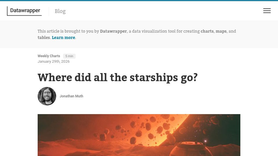 Screenshot of datawrapper.de: Where did all the starships go?