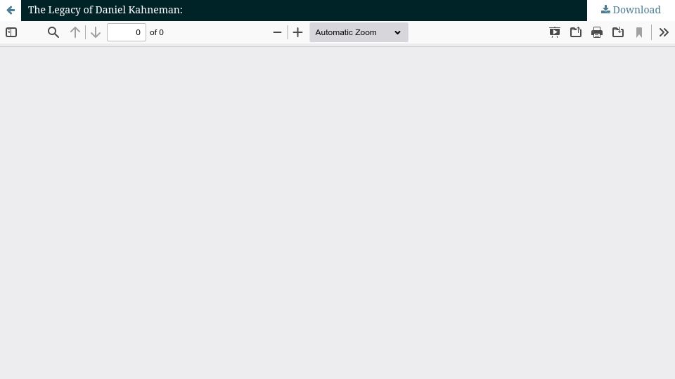 Screenshot of ejpe.org: The Legacy of Daniel Kahneman: A Personal View (2025)