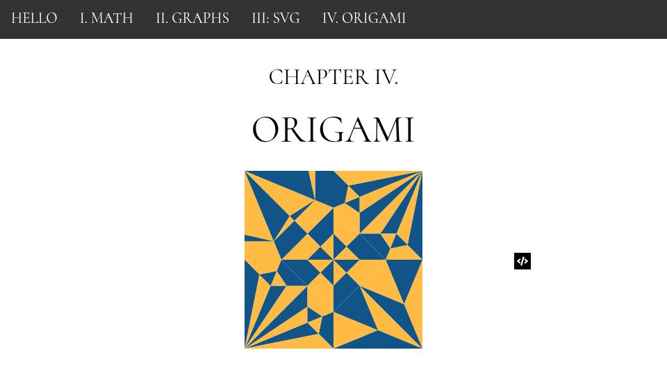 Screenshot of rabbitear.org: Rabbit Ear "Origami": programmable origami in the browser