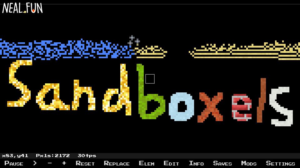 Screenshot of neal.fun: Sandboxels