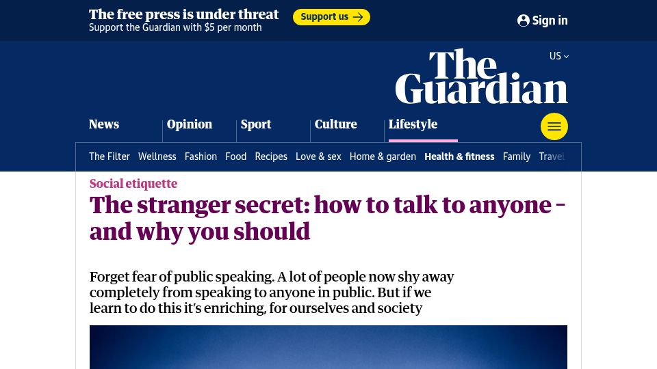 Screenshot of theguardian.com: How to talk to anyone and why you should