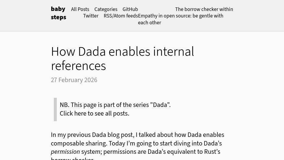 Screenshot of smallcultfollowing.com: How Dada enables internal references