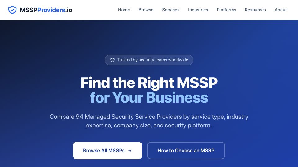Screenshot of msspproviders.io: How Do You Choose a Managed Security Service Provider (MSSP)?