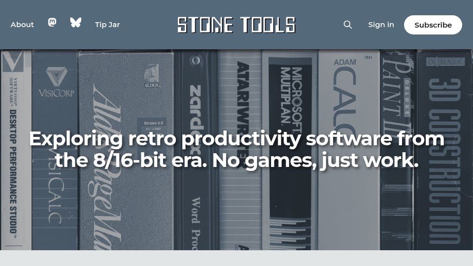 Screenshot of stonetools.ghost.io: Lotus 1-2-3 on the PC with DOS
