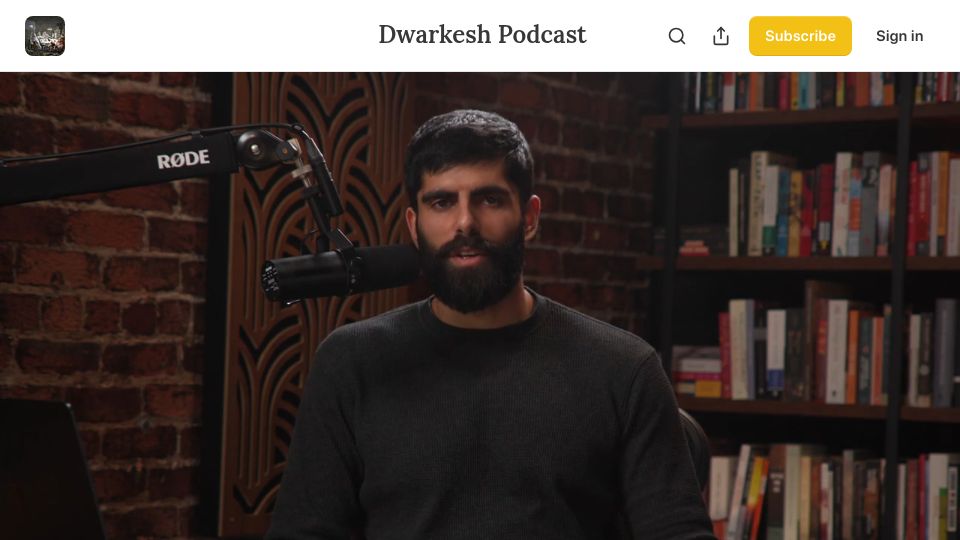 Screenshot of dwarkesh.com: I'm glad the Anthropic fight is happening now