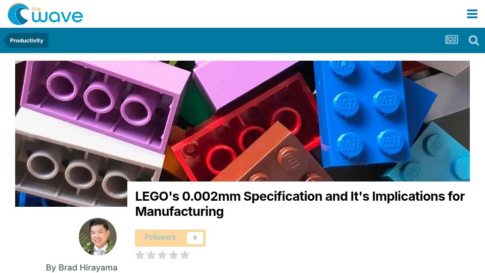 Screenshot of thewave.engineer: Lego's 0.002mm specification and its implications for manufacturing (2025)