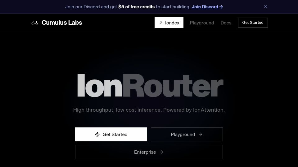 Screenshot of ionrouter.io: Launch HN: IonRouter (YC W26) – High-throughput, low-cost inference