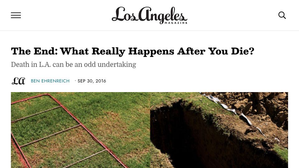 Screenshot of lamag.com: What Happens After You Die? (2016)