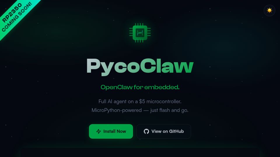 Screenshot of pycoclaw.com: Show HN: OpenClaw-class agents on ESP32 (and the IDE that makes it possible)