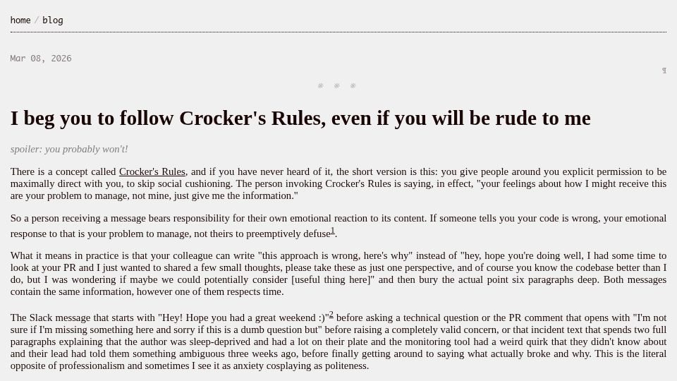 Screenshot of lr0.org: I beg you to follow Crocker's Rules, even if you will be rude to me