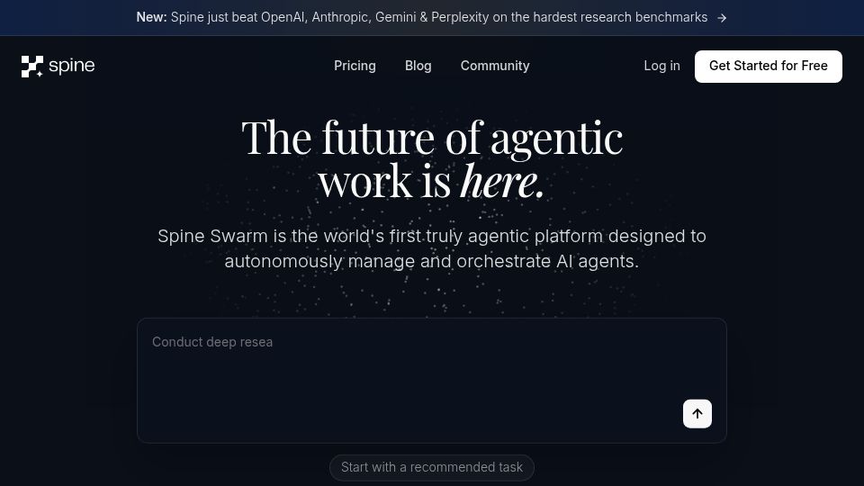 Screenshot of getspine.ai: Launch HN: Spine Swarm (YC S23) – AI agents that collaborate on a visual canvas