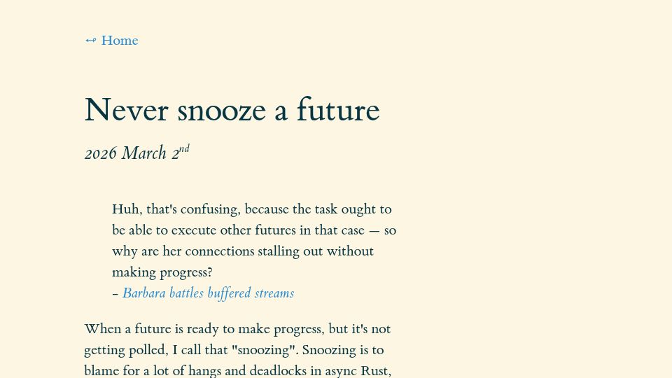 Screenshot of jacko.io: Never snooze a future