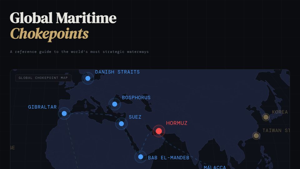 Screenshot of ryanshook.org: Show HN: Global Maritime Chokepoints