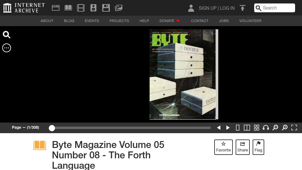 Screenshot of archive.org: The Forth Language [Byte Magazine Volume 05 Number 08]