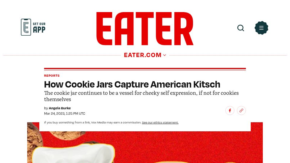 Screenshot of eater.com: Cookie jars capture American kitsch (2023)
