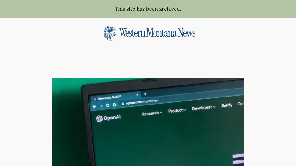 Screenshot of westernmt.news: Montana passes Right to Compute act (2025)