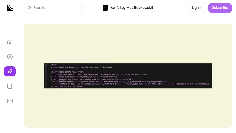 Screenshot of kanfa.macbudkowski.com: The 100 hour gap between a vibecoded prototype and a working product