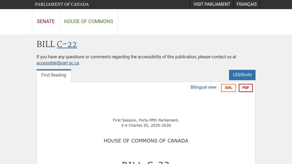 Screenshot of michaelgeist.ca: Canada's bill C-22 mandates mass metadata surveillance