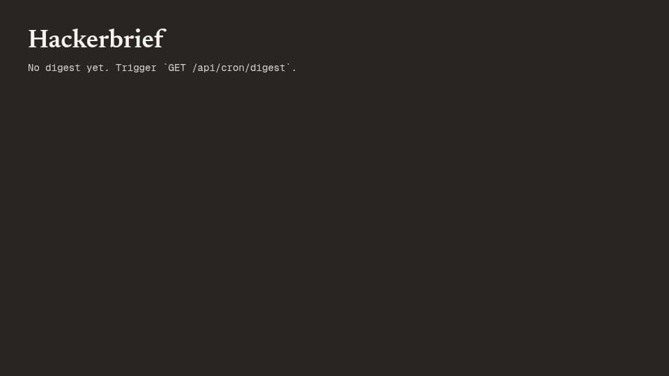 Screenshot of hackerbrief.vercel.app: Show HN: Hackerbrief – Top posts on Hacker News summarized daily