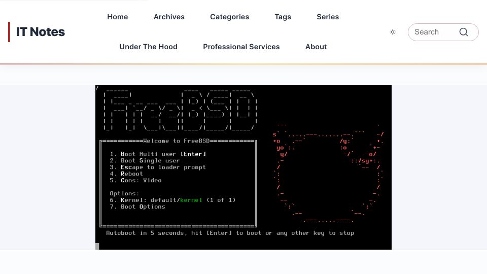 Screenshot of it-notes.dragas.net: Why I love FreeBSD