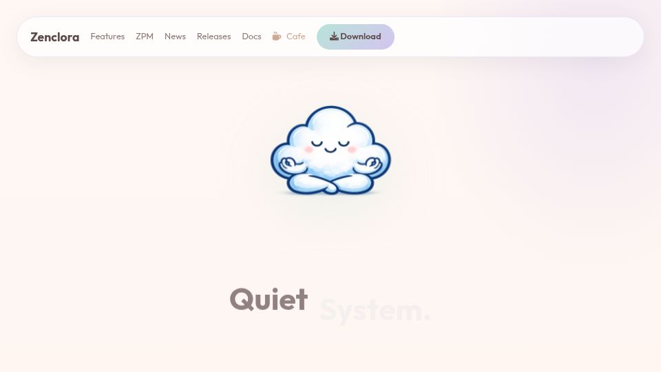 Screenshot of zenclora.org: Zenclora OS