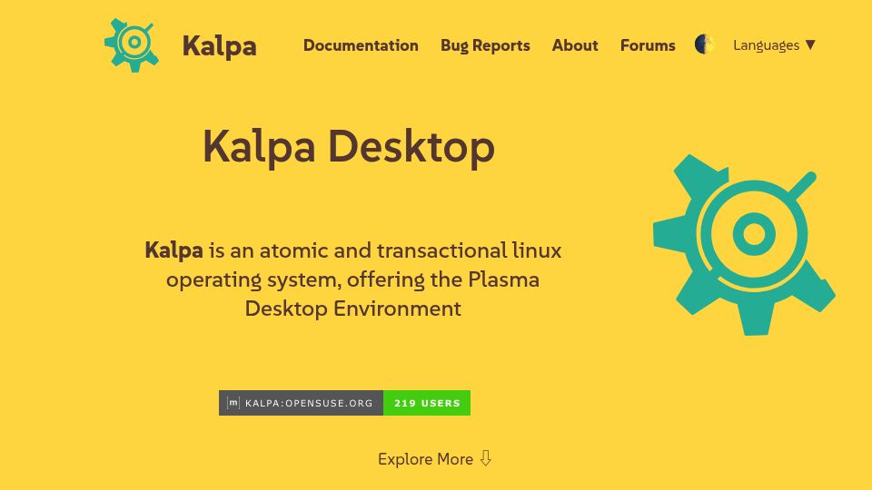 Screenshot of kalpadesktop.org: OpenSUSE Kalpa