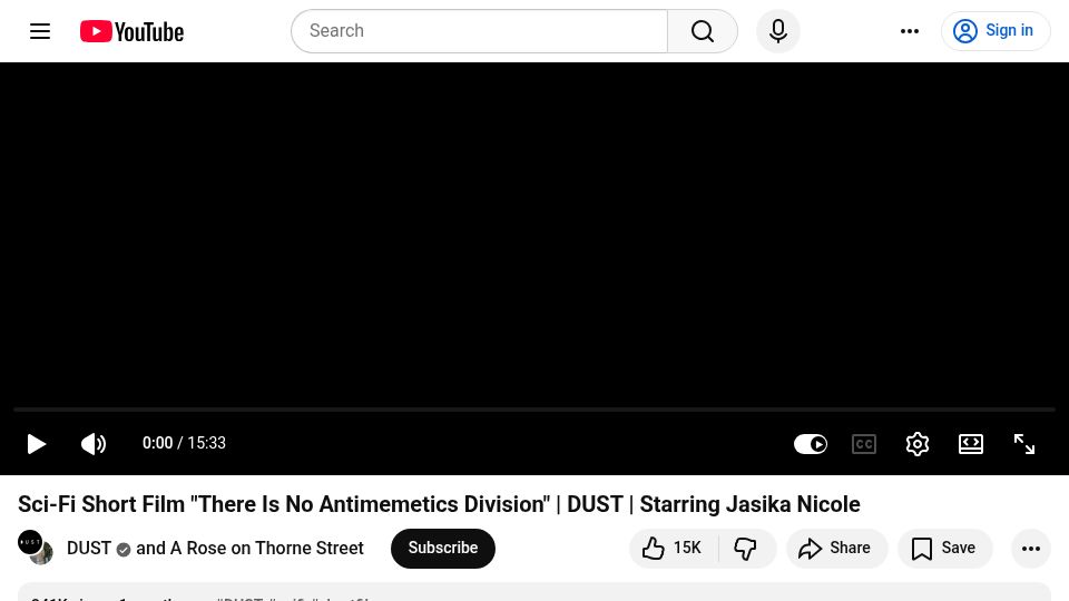 Screenshot of youtube.com: Sci-Fi Short Film “There Is No Antimemetics Division” [video]