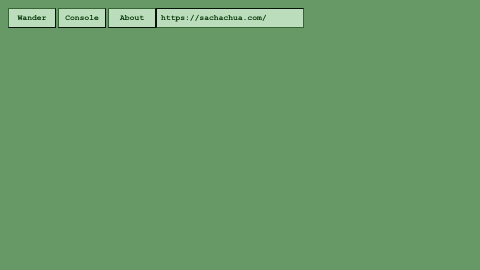 Screenshot of susam.net: Wander – A tiny, decentralised tool (just 2 files) to explore the small web